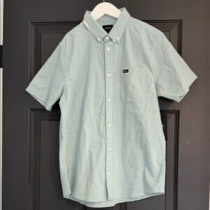 RVCA Boys Aqua Short Sleeve Button Down Shirt